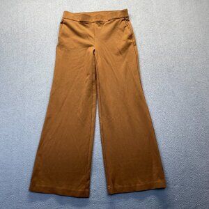 Maison d' Amelie‎ Women's Wide Leg Brown High Rise Pants Size 8,Stretch,Pockets